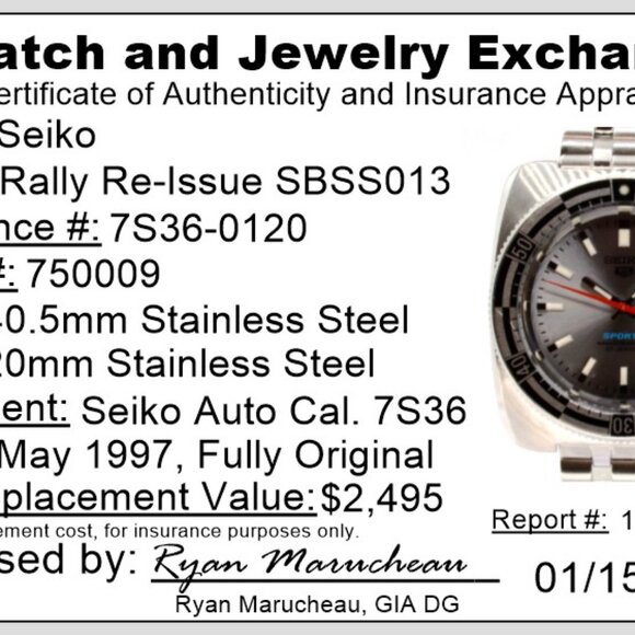 FULLY ORIGINAL 1997 Men's 40.5mm Seiko Rally Re-Issue SBSS013 Ref: 7S36-0120! - Picture 13 of 13